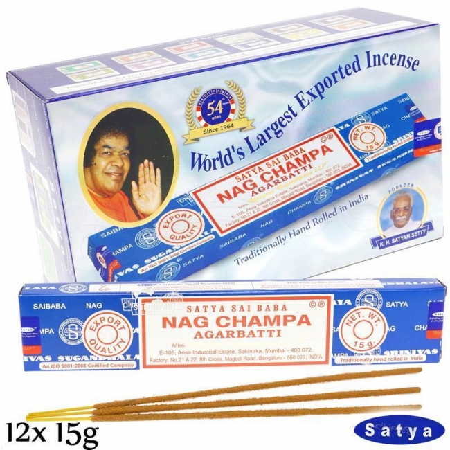 Incense Satya Nag Champa Agarbatti classical sticks - 12x15 grams Pack