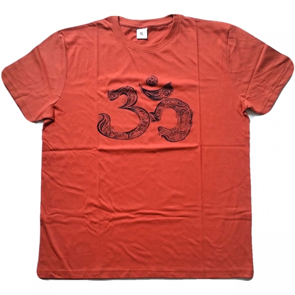 T-Shirt ''OM'' - Braun