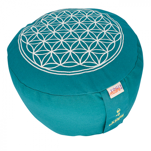 Blume des Lebens kissen (H: 15cm) - Petrol