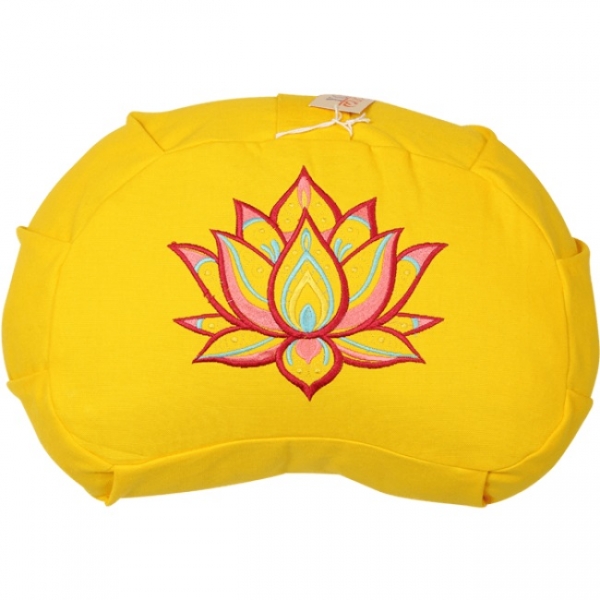 Zafu Halbmondkissen 'Lotus' - Gelb