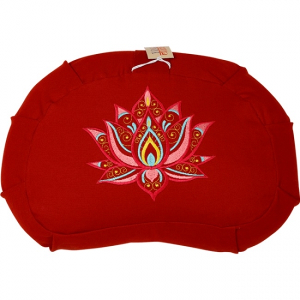 Zafu Halbmondkissen 'Lotus' - Maroon