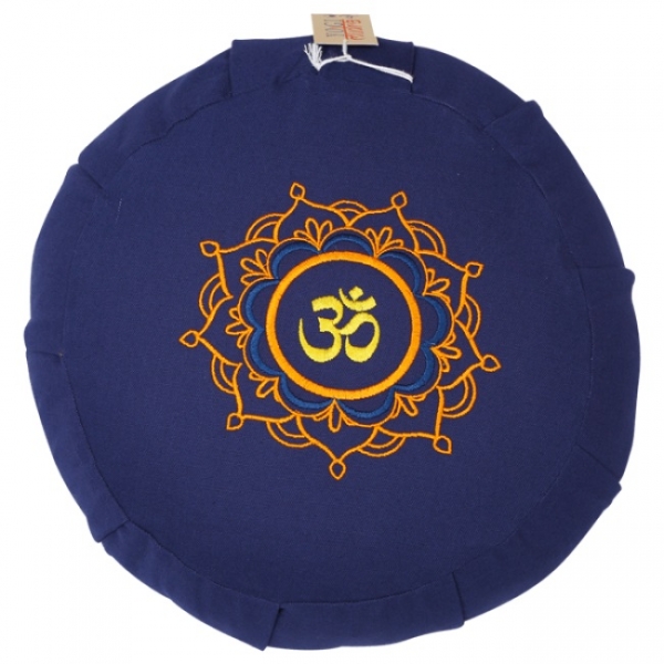 Zafu Meditationskissen ''OM'' - Blau