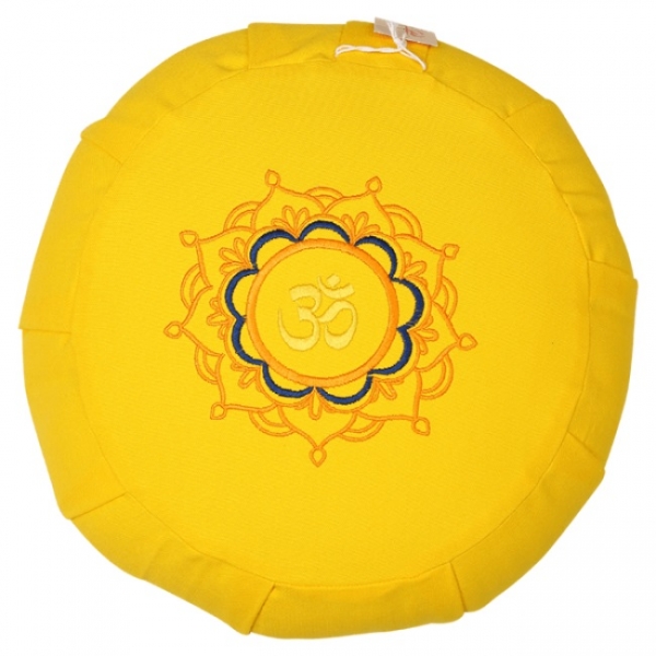 Zafu Meditationskissen ''OM'' - Gelb