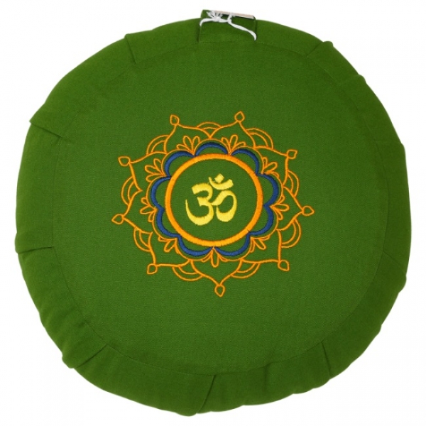 Zafu Meditationskissen ''OM'' - Olivgrün