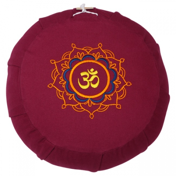 Zafu Meditationskissen ''OM'' - Pflaume