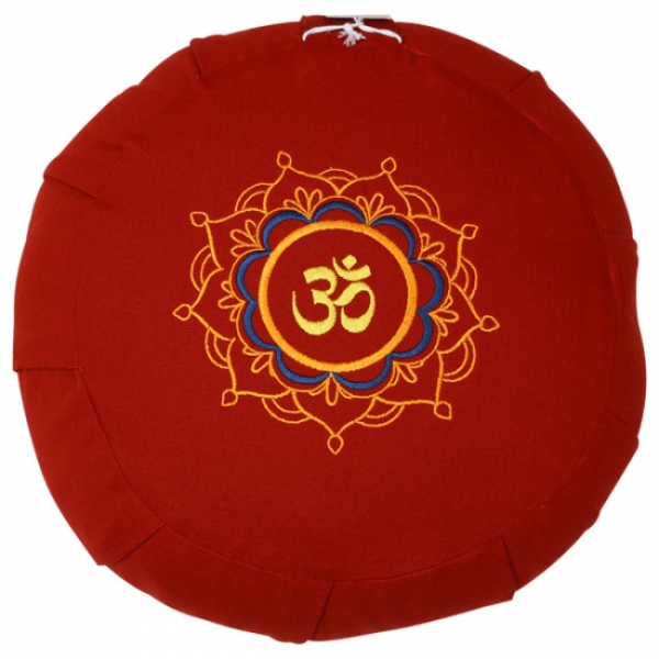 Zafu Meditationskissen ''OM'' - Maroon
