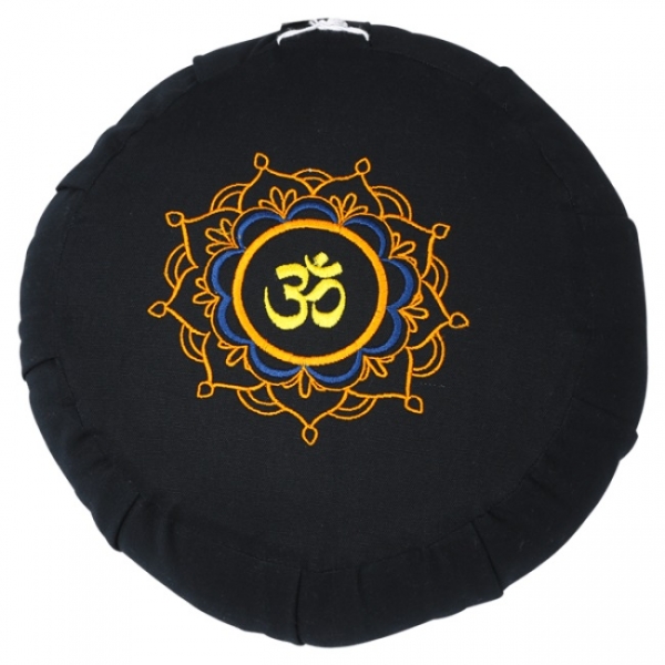 Zafu Meditationskissen ''OM'' - Schwarz